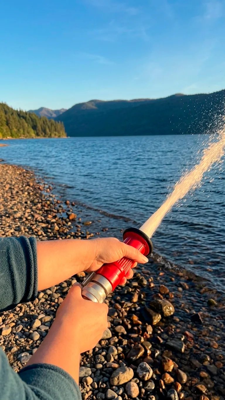 El chorro de agua a plena presión